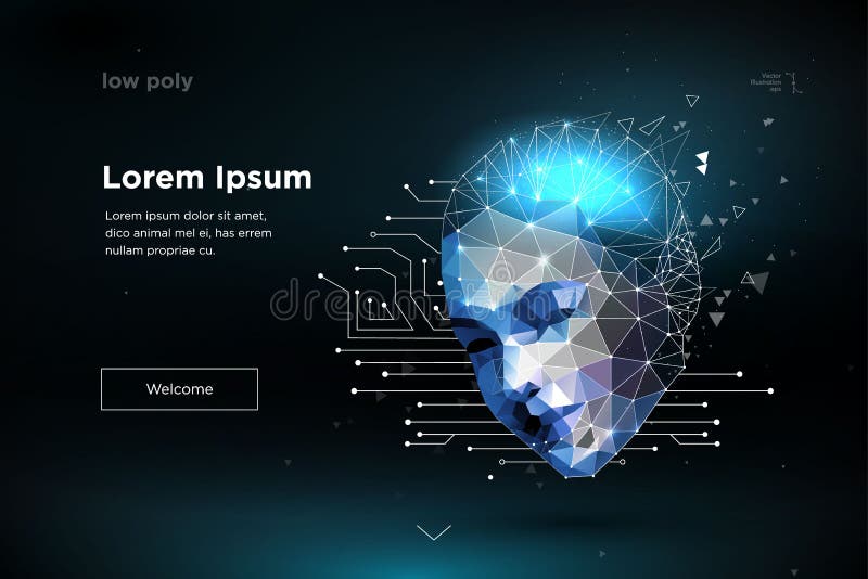 Robot. inteligență artificială stock illustration