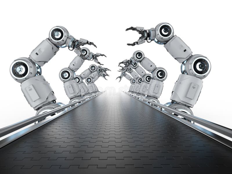 Robot assembly line royalty free illustration