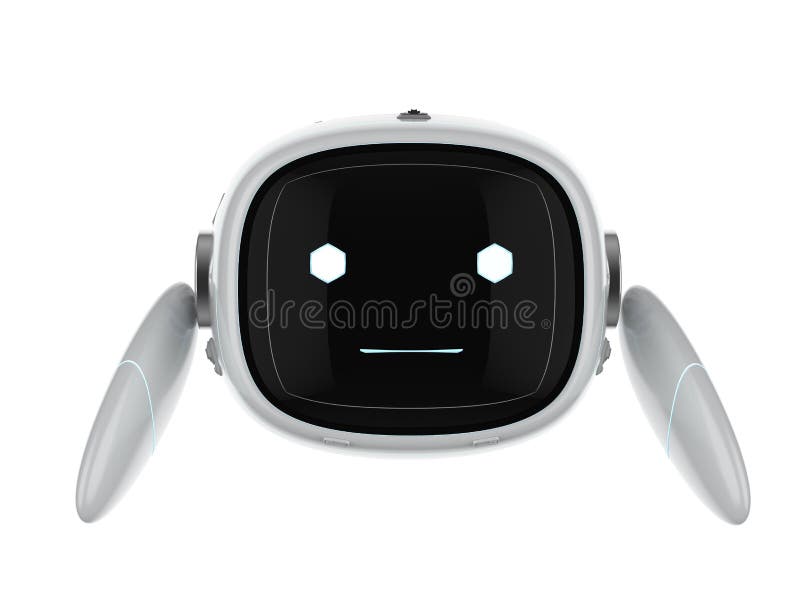 Robot ausiliario di intelligenza artificiale senza gamba isolata in bianco illustrazione di stock