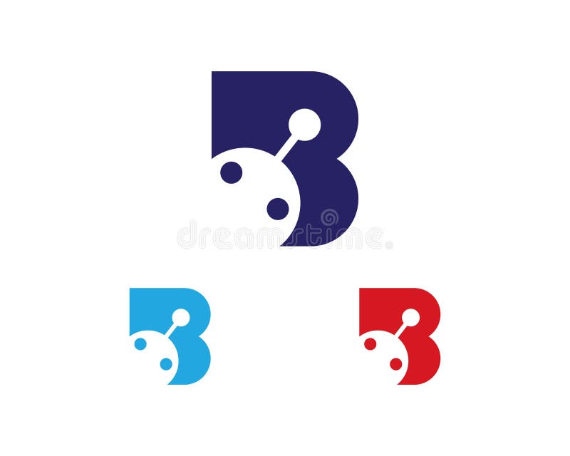 Robot with B letter logo vector royalty free illustration