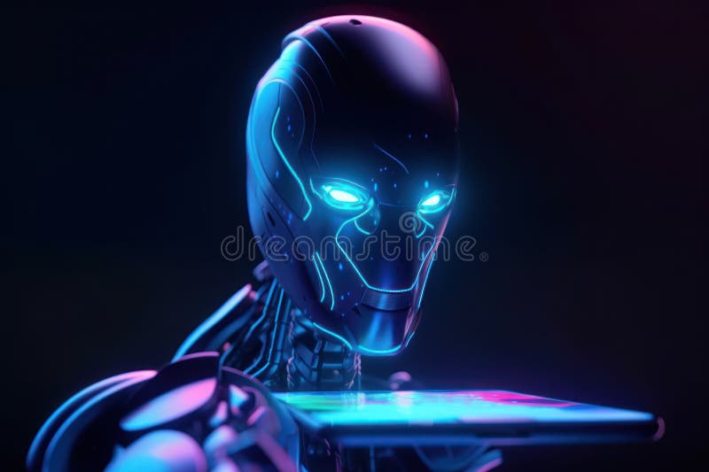 Robot bot. New technologies. Artificial intelligence. GPT Chat. openAI. Wallpaper. Background. royalty free illustration