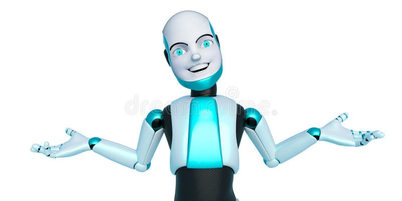 Robot Boy Cartoon with Arms Wide Open Stock Illustration - Illustration of  digital, innovation: 156059920