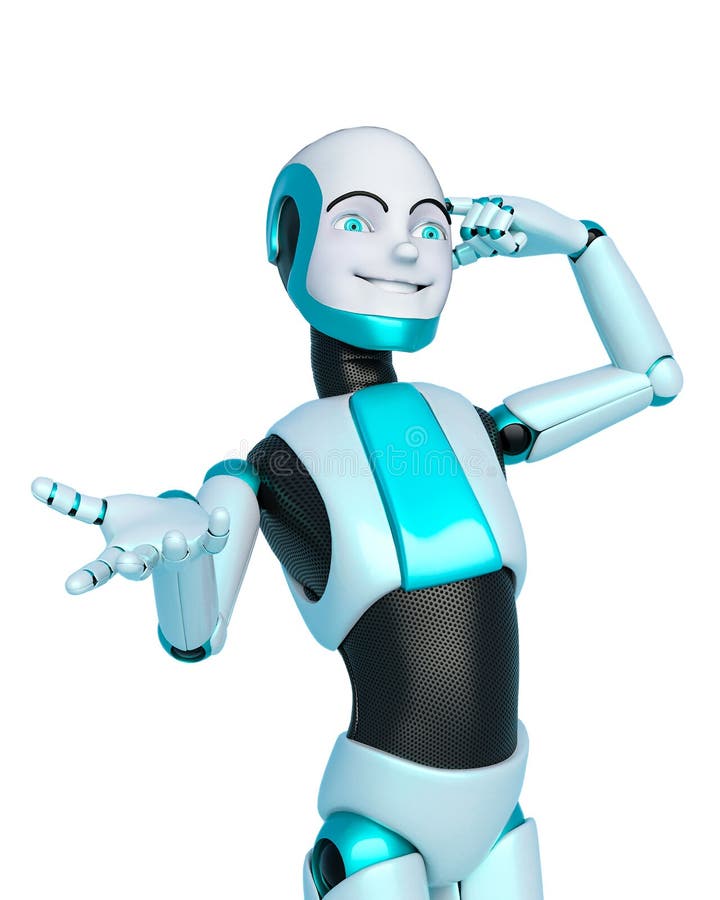 Robot Boy Cartoon in Be Smart Please Stock Illustration - Illustration of  future, engineering: 156060156