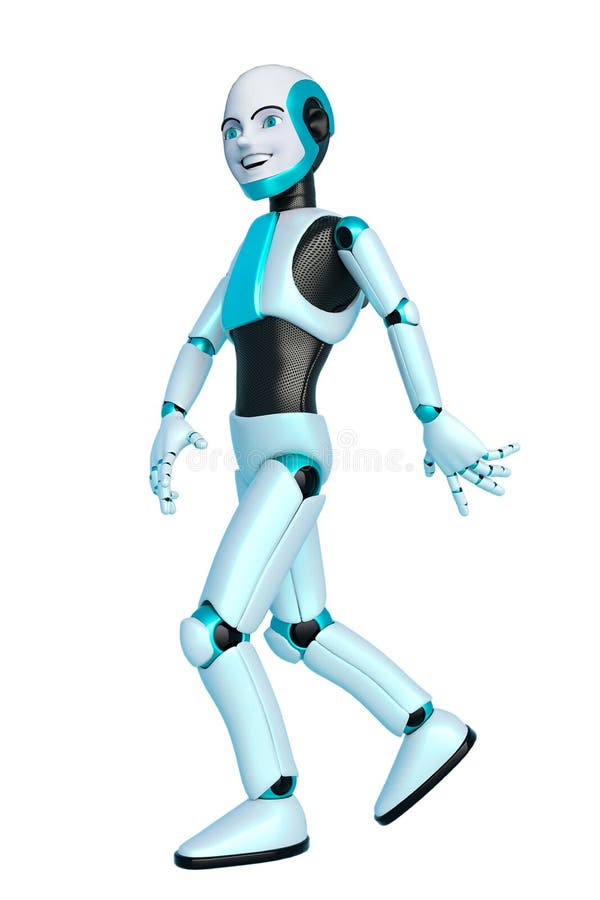 Robot Boy Cartoon is Walking Stock Illustration - Illustration of game,  green: 156060279