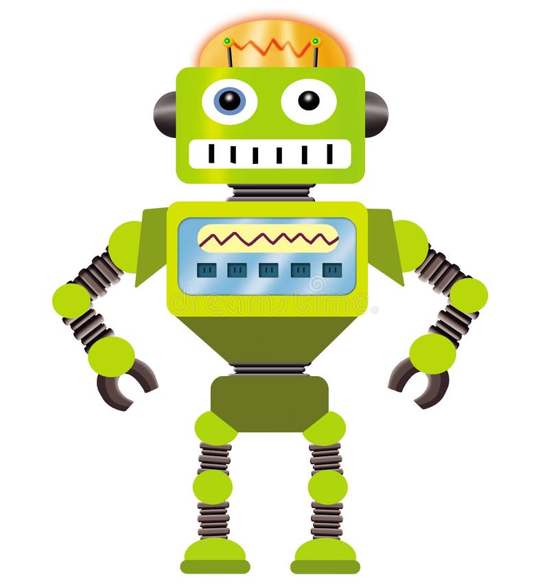 Robot cartoon stock illustration. Illustration of mechanical - 21262386