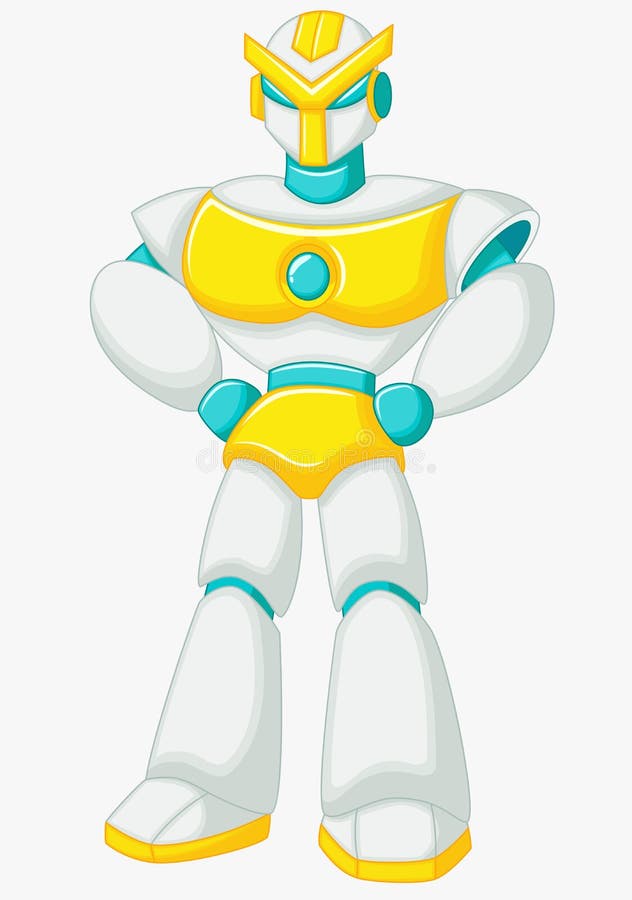 Robot cartoon posing stock vector. Illustration of computer - 34605958
