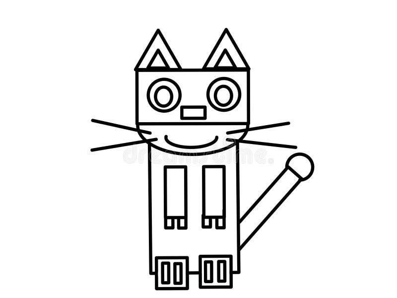 Robot Cat High Quality Kids Coloring Pages Stock Vector Illustration Of Presentations Quality 87298781