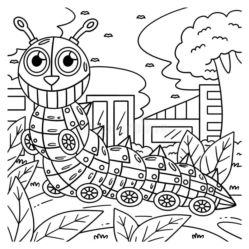 Premium Vector  A cute and funny coloring page of a robot in a