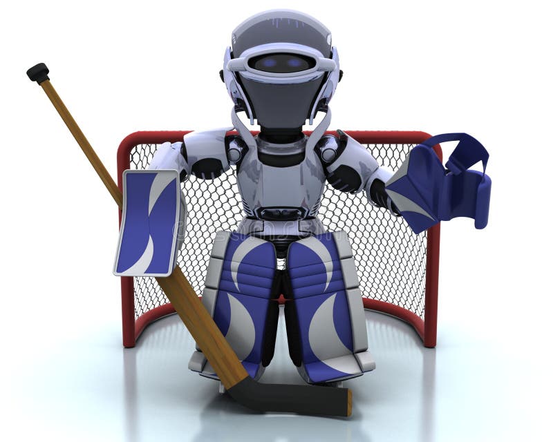 Robot che gioca icehockey illustrazione di stock Robot che gioca icehockey illustrazione di stock