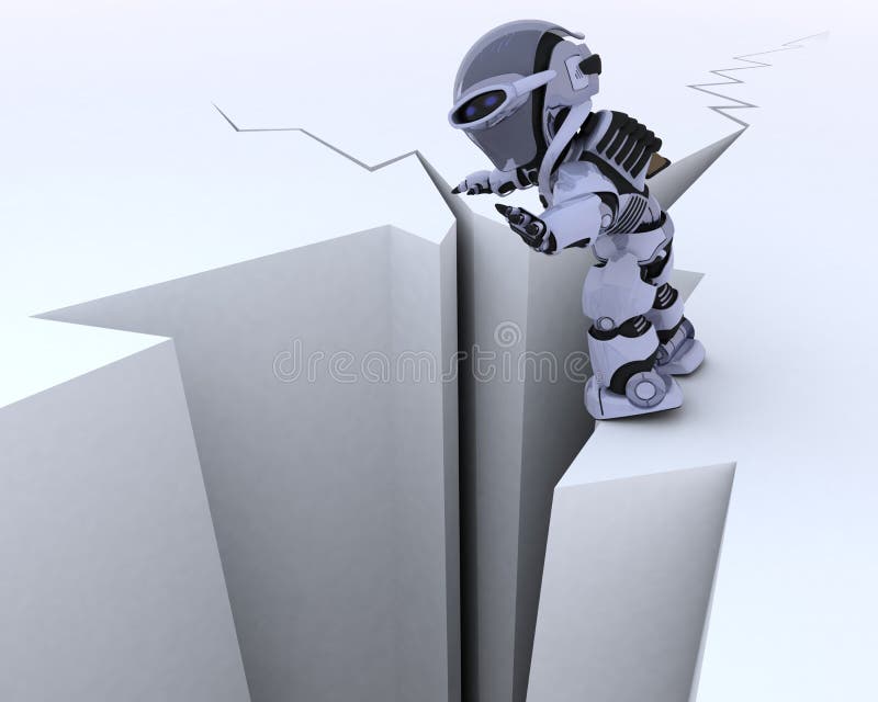 Robot on a cliff edge