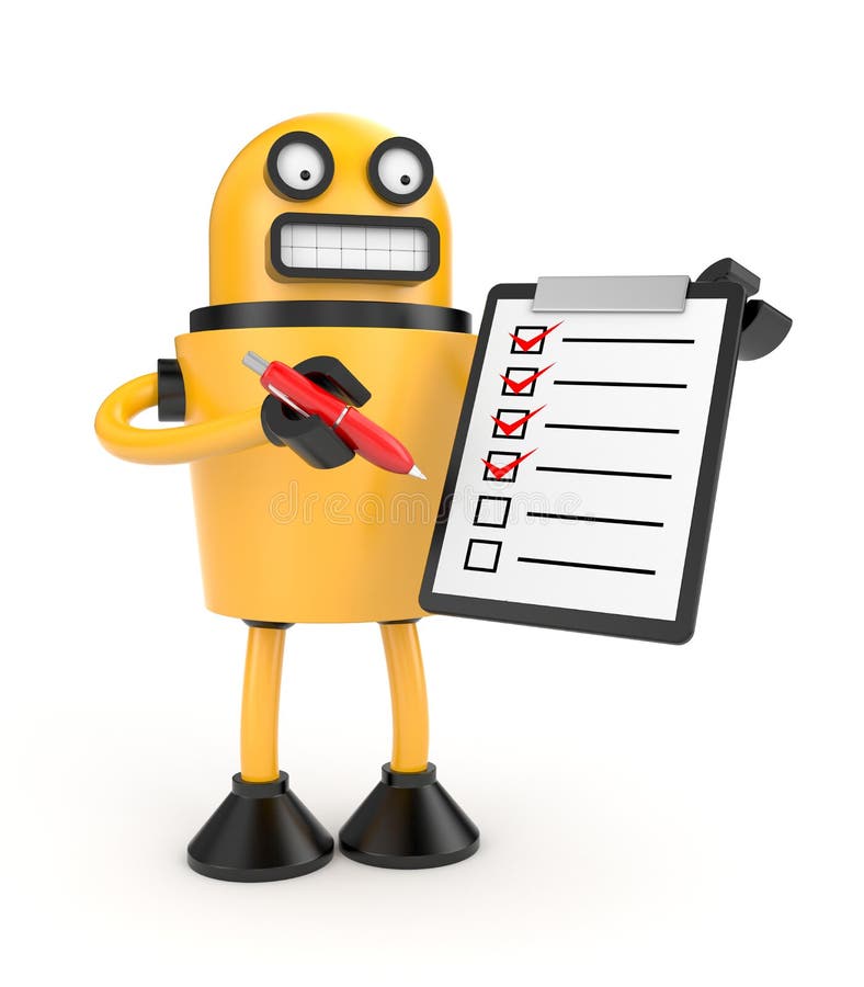 Robot with clipboard royalty free illustration
