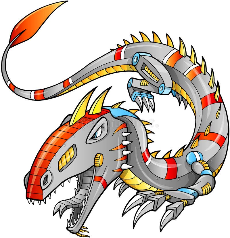 Robot Cyborg Dragon Vector stock vector. Illustration of magic - 29278813
