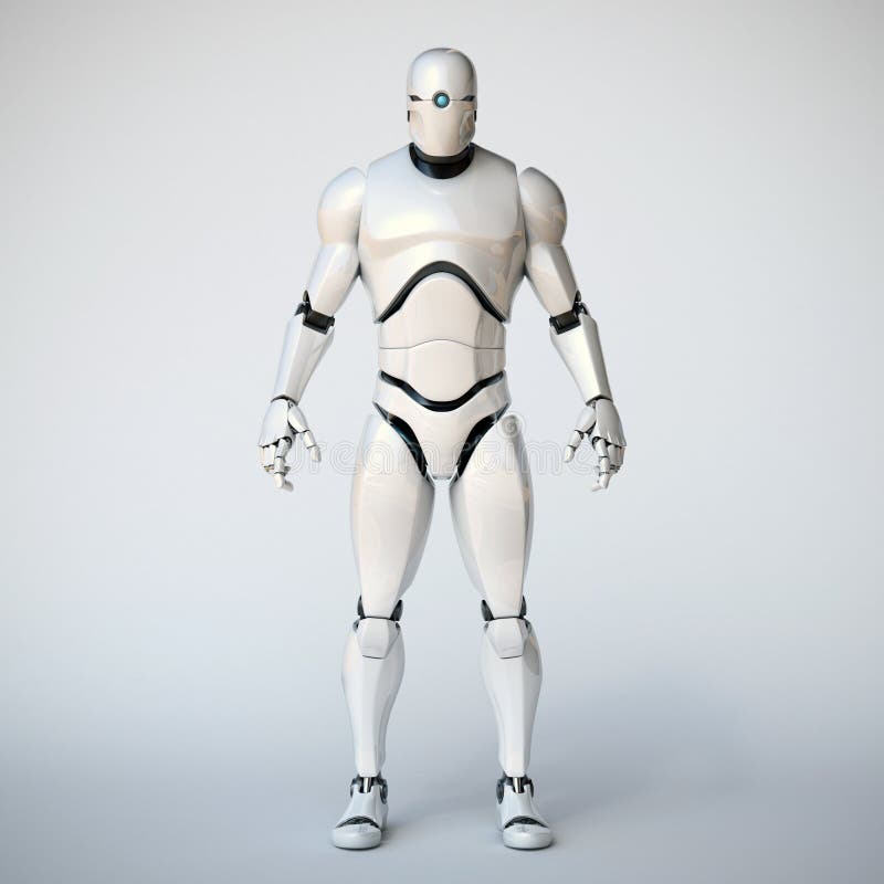 Robot 3d rendering, isolated illustration stock illustration