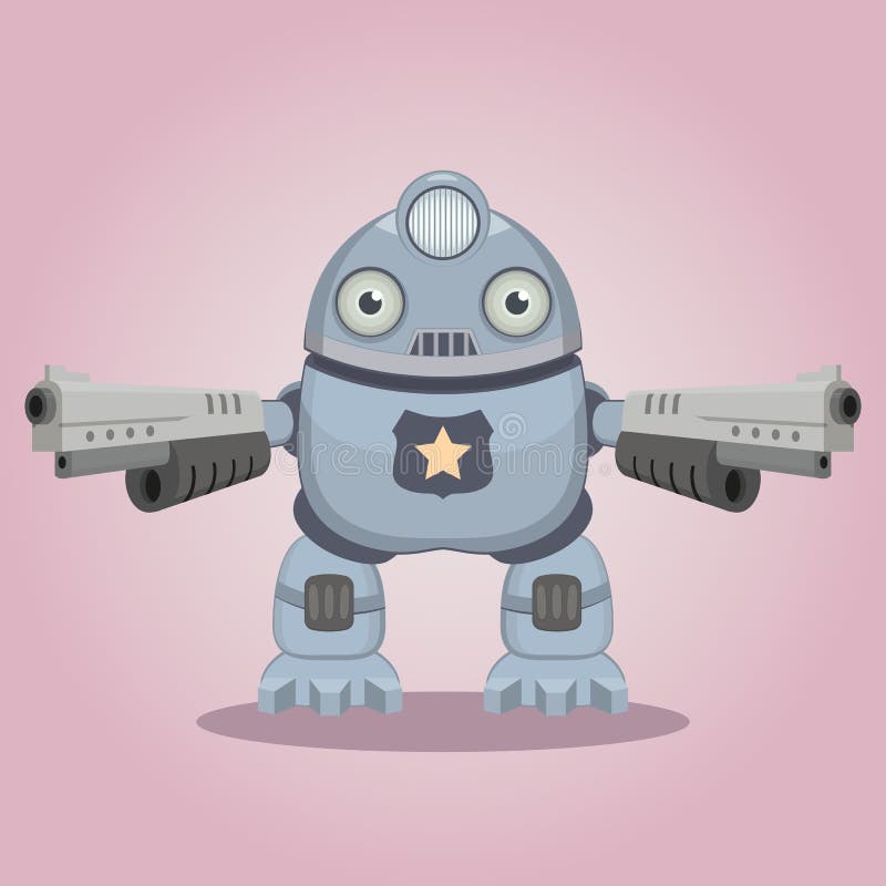 Robot de la policía stock de ilustración Robot de la policía stock de ilustración