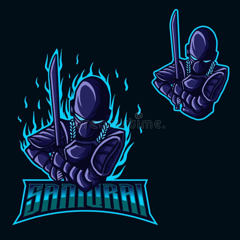 Robot del samurai per il logo ed il gioco della mascotte illustrazione vettoriale Robot del samurai per il logo ed il gioco della mascotte illustrazione vettoriale