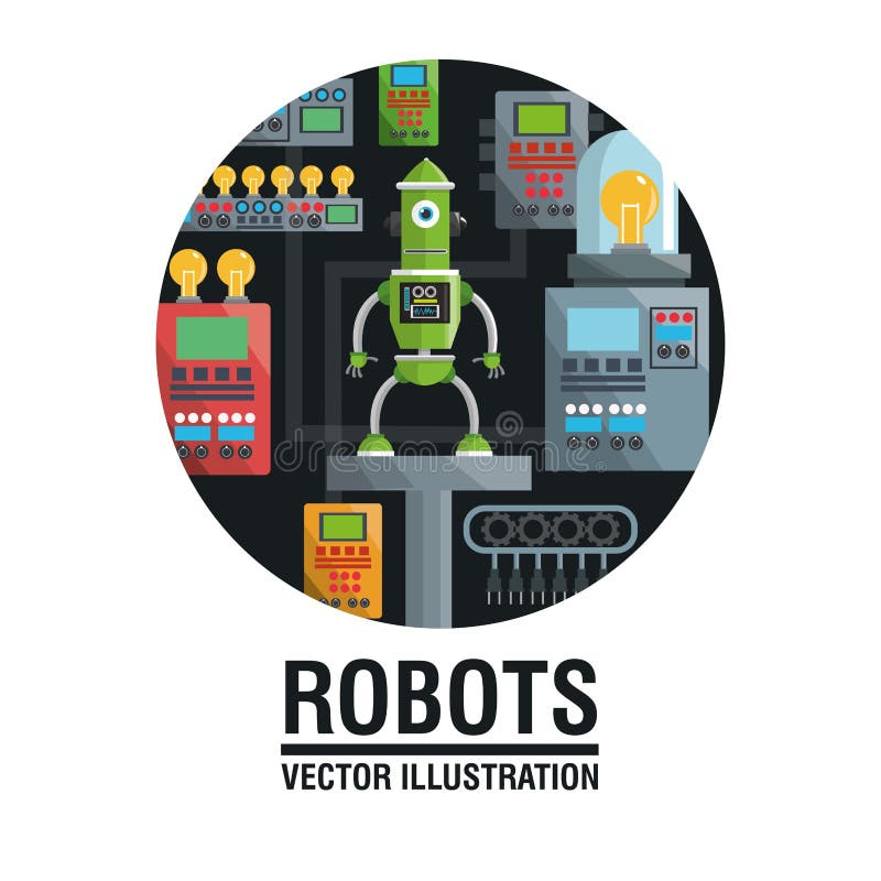 Robot design. industry concept. humanoid icon royalty free illustration