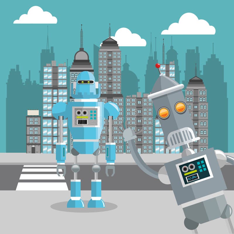 Robot design. Technology concept. Colorful illustration stock illustration