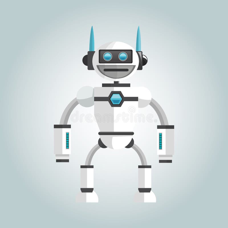 Robot design. Technology concept. humanoid icon stock illustration