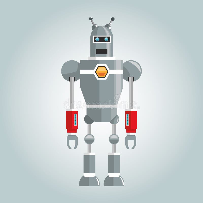 Robot design. Technology concept. humanoid icon stock illustration