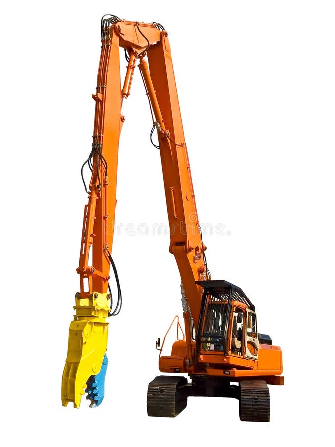 Machine for dismantling of concrete structures. Claw machine stock images, royalty-free photos and pictures
