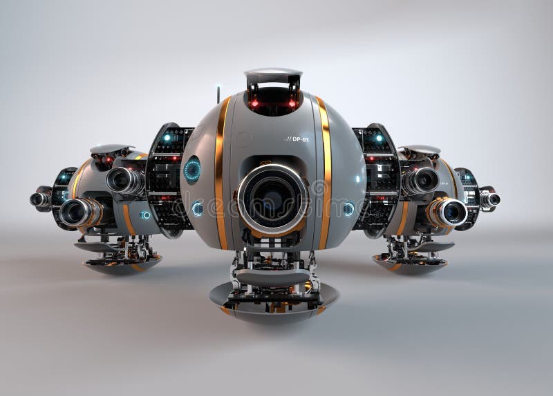 Robot. Droid.Flying Camera Drone Stock Illustration of observer, digital: 45555368