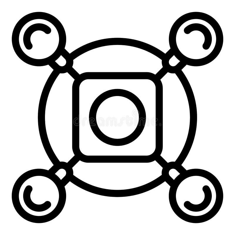 Robot drone icon, outline style vector illustration