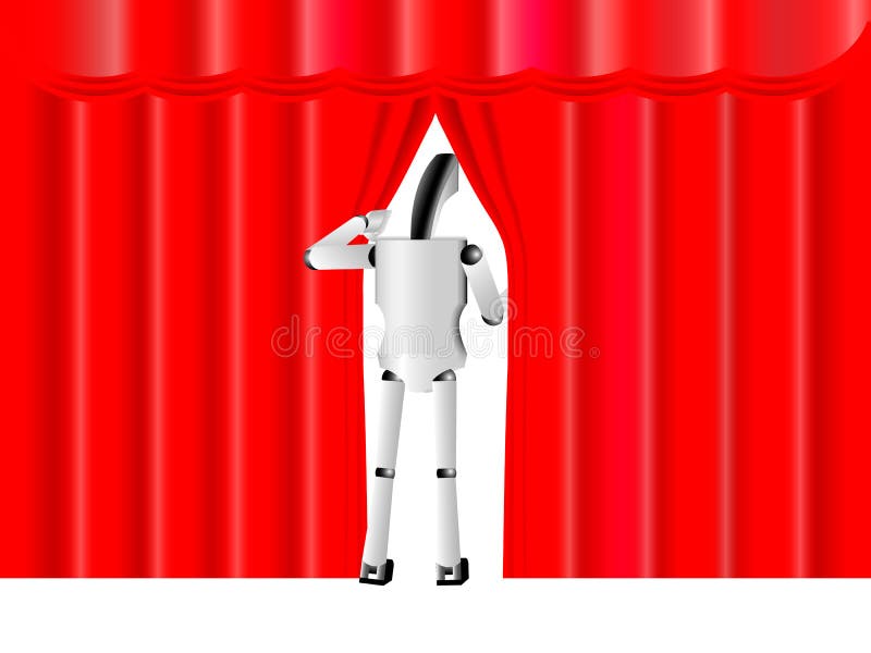 Robot en etapa libre illustration Robot en etapa libre illustration