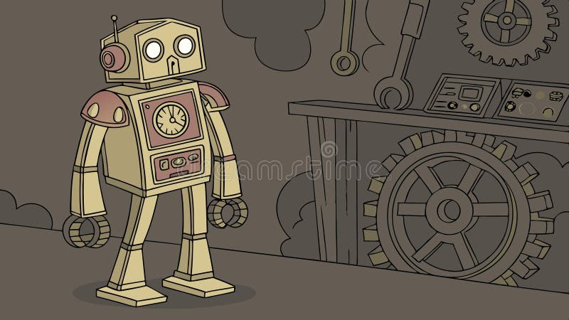 Robot with gears design, mechanical robot, futuristic tech, AI concept vector design Generative AI vector illustration