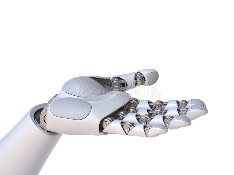 Robot hand holding gesture 3d rendering royalty free illustration