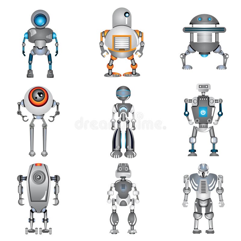 Robot icons royalty free illustration