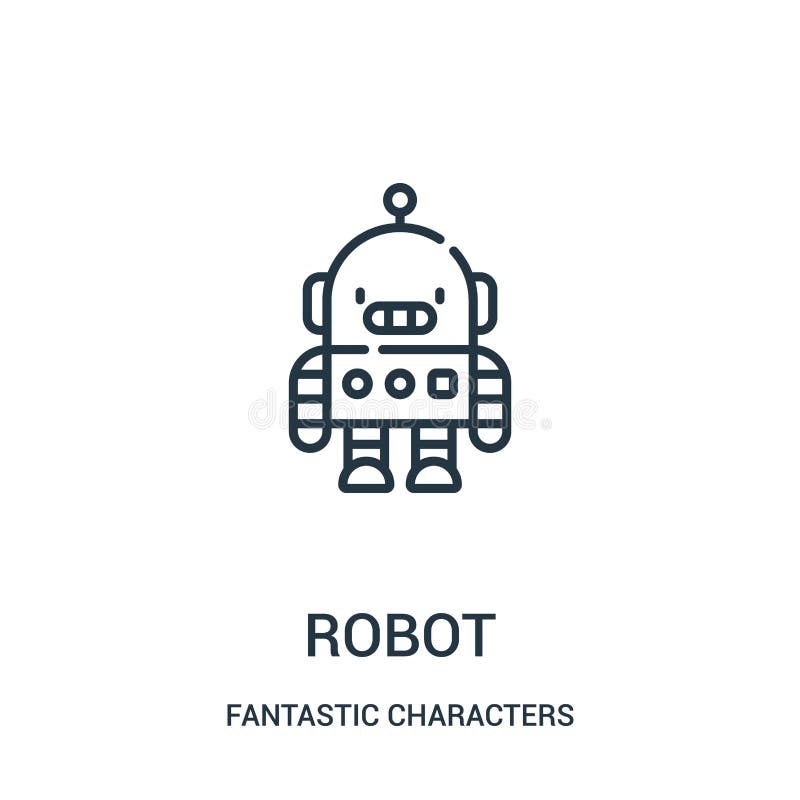 robot ikony wektor od fantastycznych charakterów inkasowych Cienka kreskowa robota konturu ikony wektoru ilustracja ilustracja wektor robot ikony wektor od fantastycznych charakterów inkasowych Cienka kreskowa robota konturu ikony wektoru ilustracja ilustracja wektor