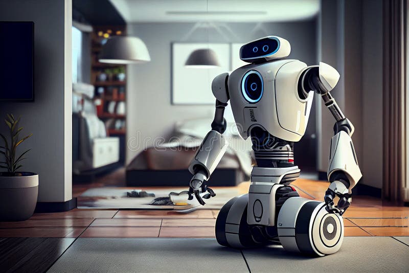 Robot Inteligente Limpia Casa Moderna. Internet De Cosas. Gadgets Para El  Hogar Inteligentes Stock de ilustración - Ilustración de equipo, polvoreda:  275957963