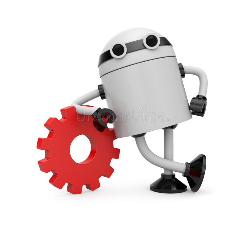 Robot leaning on a gear stock illustration. Illustration of consultant - 24414263 Robot leaning on a gear stock illustration. Illustration of consultant - 24414263
