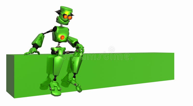 Robot with logo banner