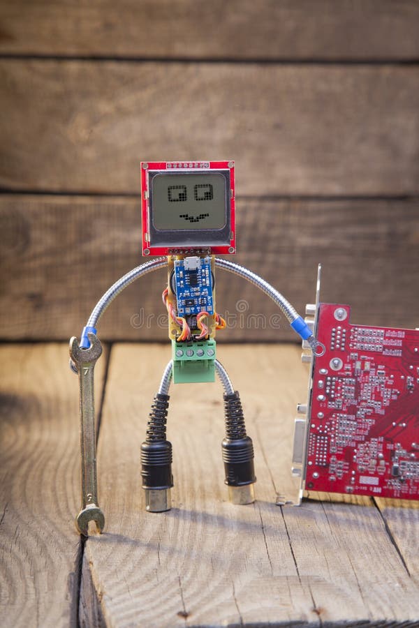 A robot made from discarded computer parts, on show at Bainaohui IT Store  in Beijing, China. ** ** Stock Photo - Alamy