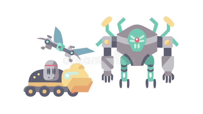 Robot Mech Warrior Battle Sci-Fi Icon Art, vector design Generative AI vector illustration