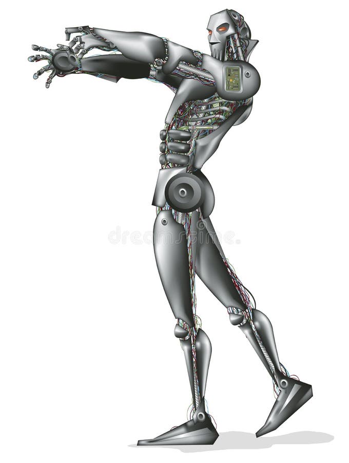 Robot met uitknipmasker vector illustratie