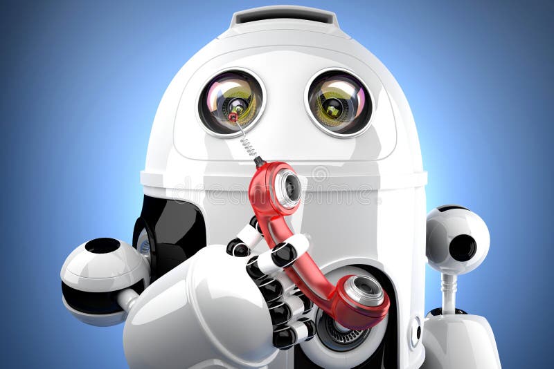 Robot met traditionele telefoon 3D Illustratie Bevat klem vector illustratie Robot met traditionele telefoon 3D Illustratie Bevat klem vector illustratie