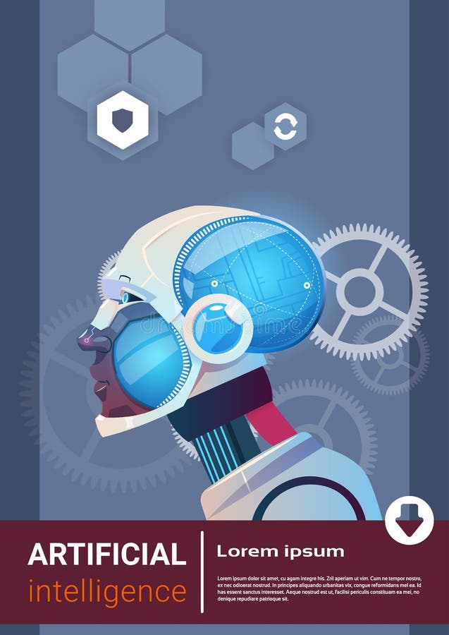 Robot moderno Brain Technology di intelligenza artificiale royalty illustrazione gratis