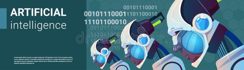 Robot moderno Brain Technology di intelligenza artificiale illustrazione vettoriale