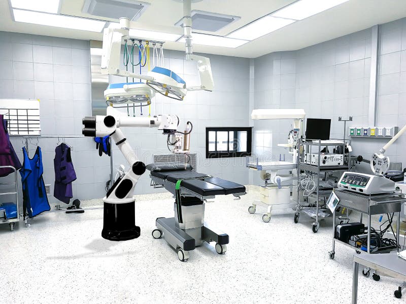 Robot médico brazo la tecnología paciente de inteligencia artificial foto de archivo