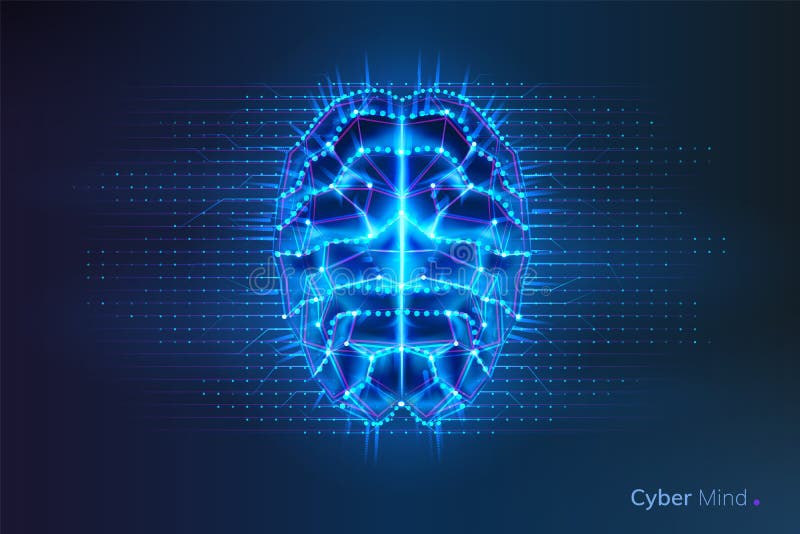 Robot o cervello cyber, mente umana con il circuito illustrazione di stock Robot o cervello cyber, mente umana con il circuito illustrazione di stock