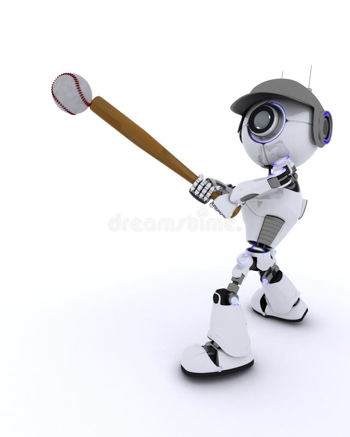 Robot ice hockey champion stock illustration. Illustration of render