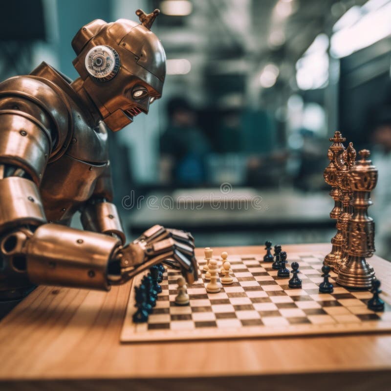 Robot Playing Chess Artificial Intelligence Free Stock Photo