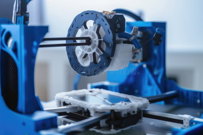 Robot, precision parts and tools for 3d printing vector illustration