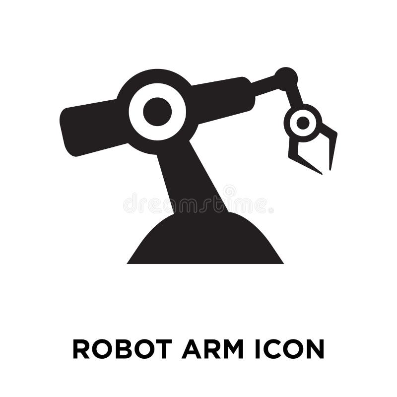 Robot ręki ikony wektor odizolowywający na białym tle, loga pojęcie