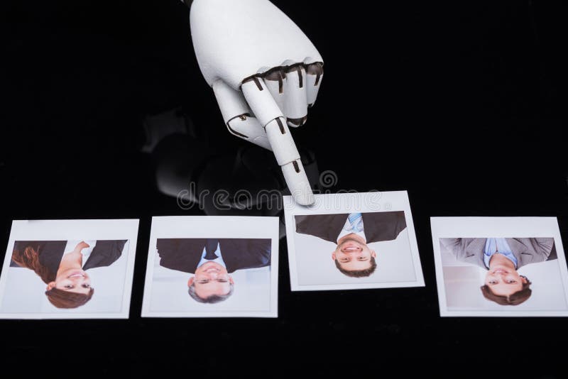 Robot Selecting Candidate Photograph royalty free stock photography Robot Selecting Candidate Photograph royalty free stock photography