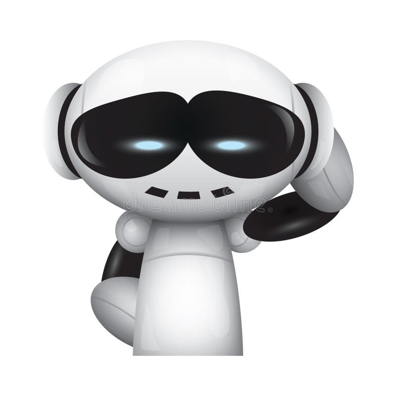 Robot with smiling expression. Vector illustration decorative background design stock illustration