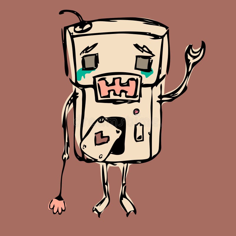 robot smutny ilustracja wektor robot smutny ilustracja wektor