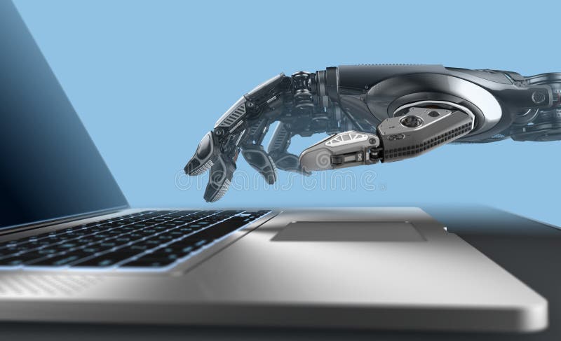 robot typing fingers robot typing fingers